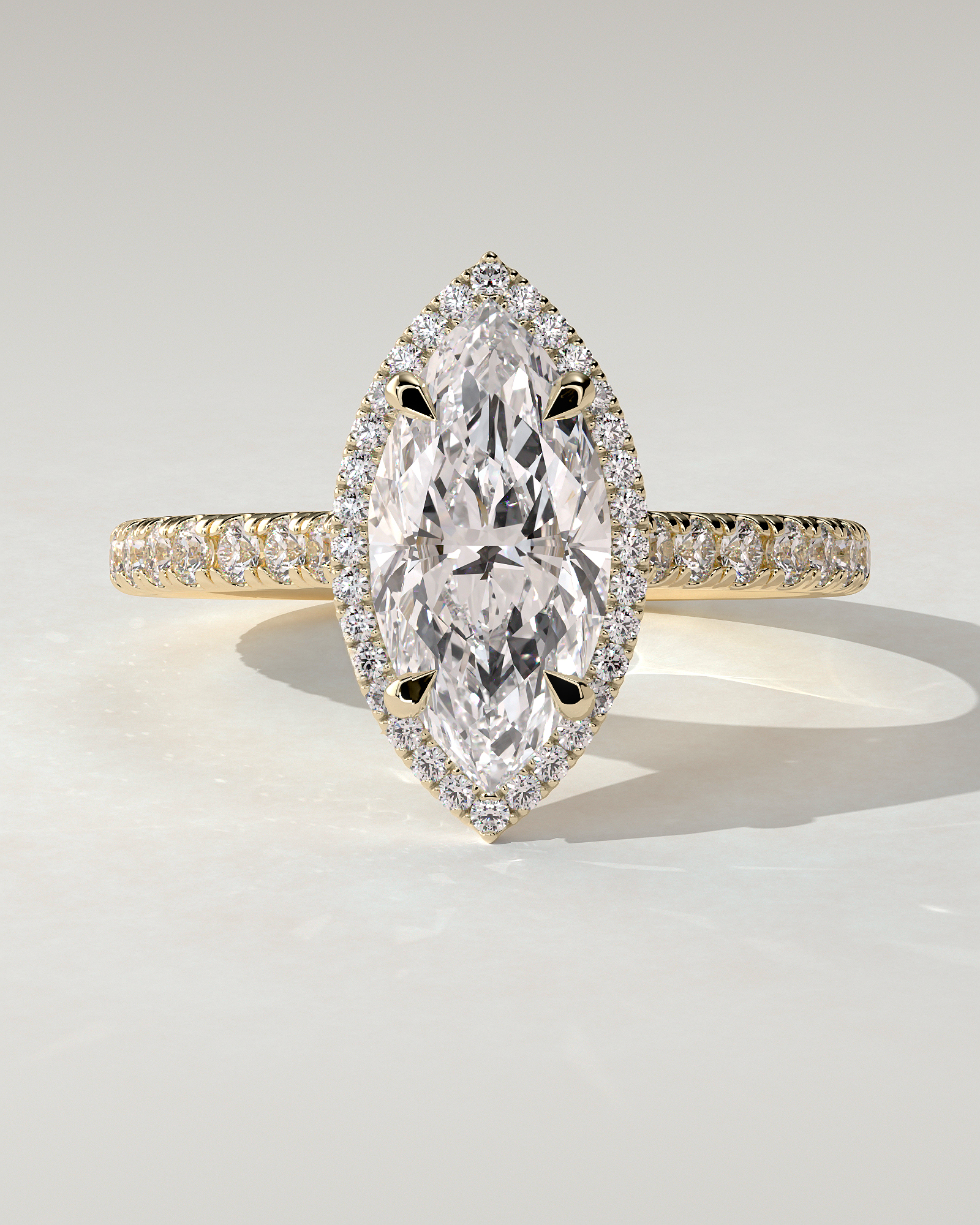 Stefania Halo Marquise Ring