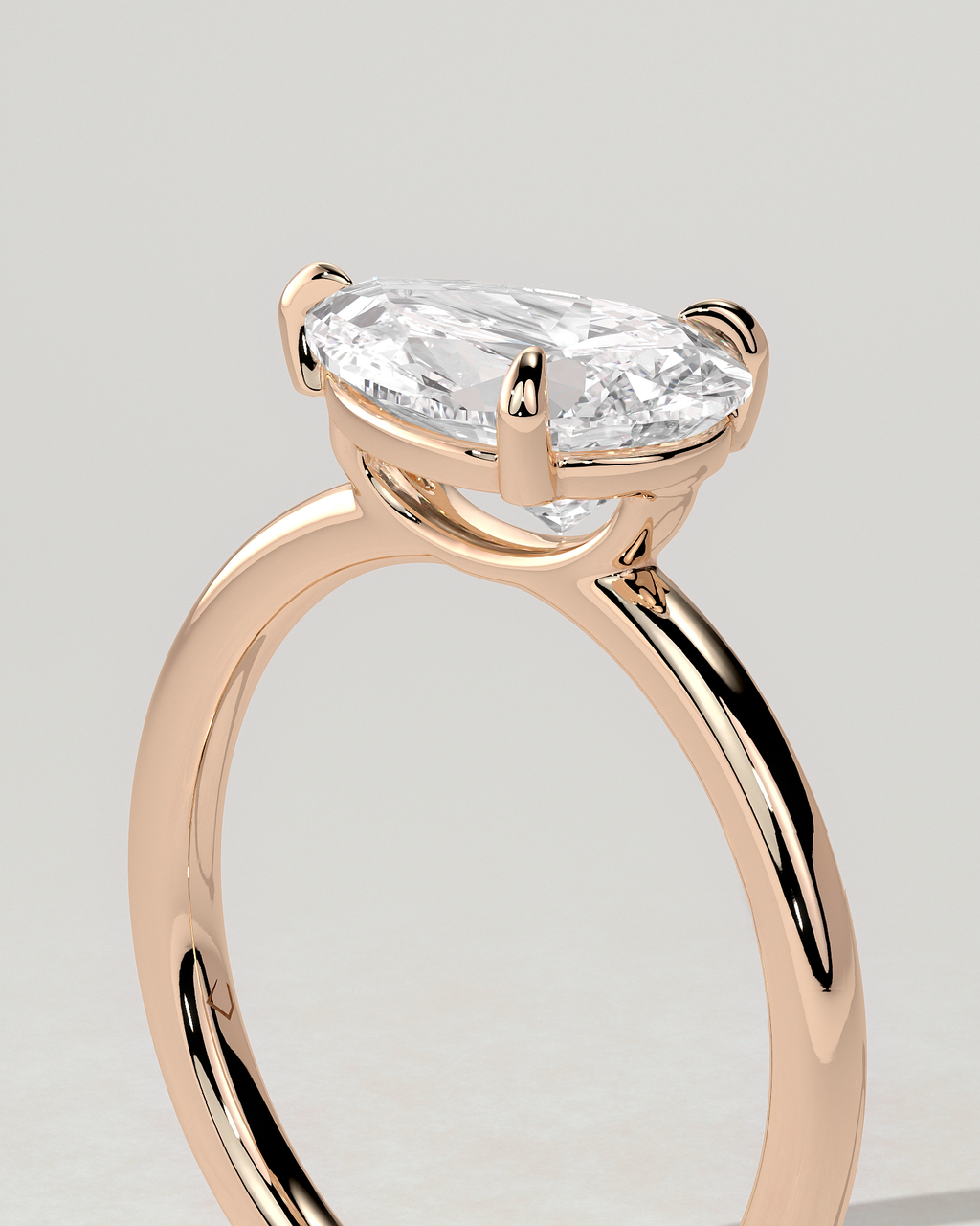 Suki Solitaire Pear Ring