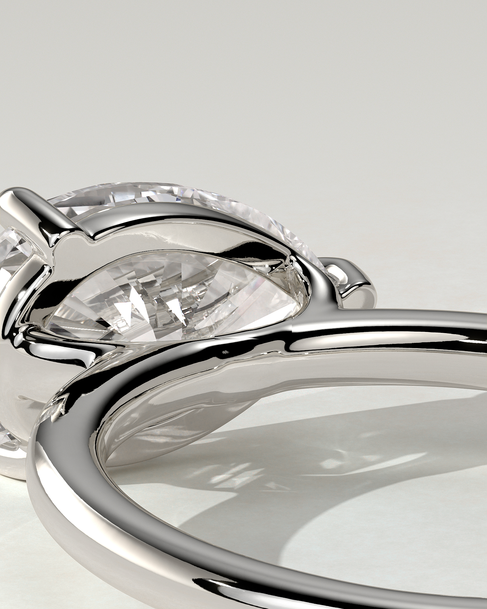 Suki Solitaire Pear Ring