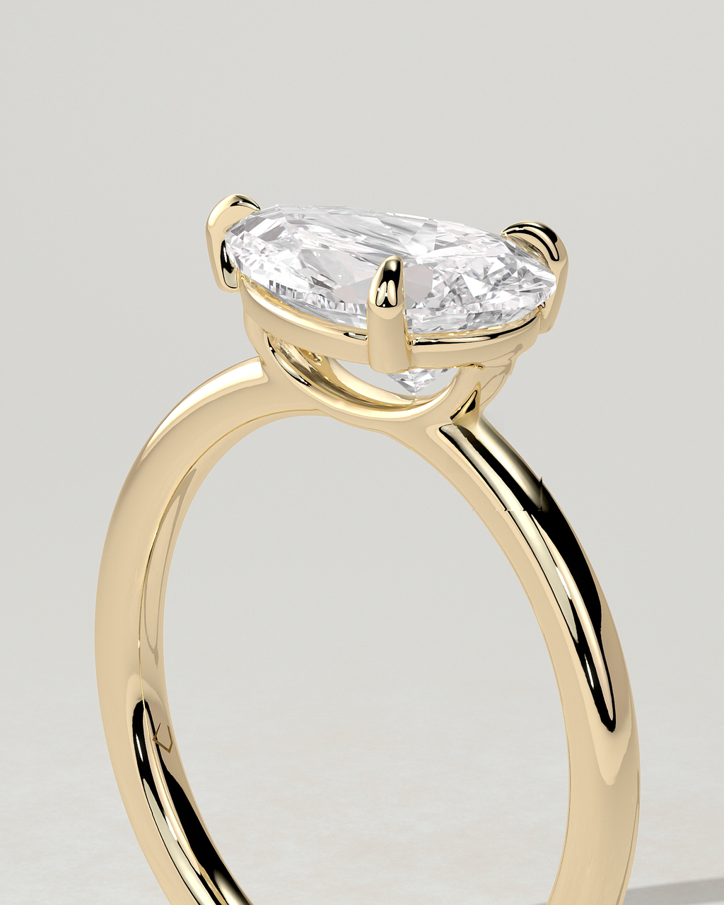 Suki Solitaire Pear Ring