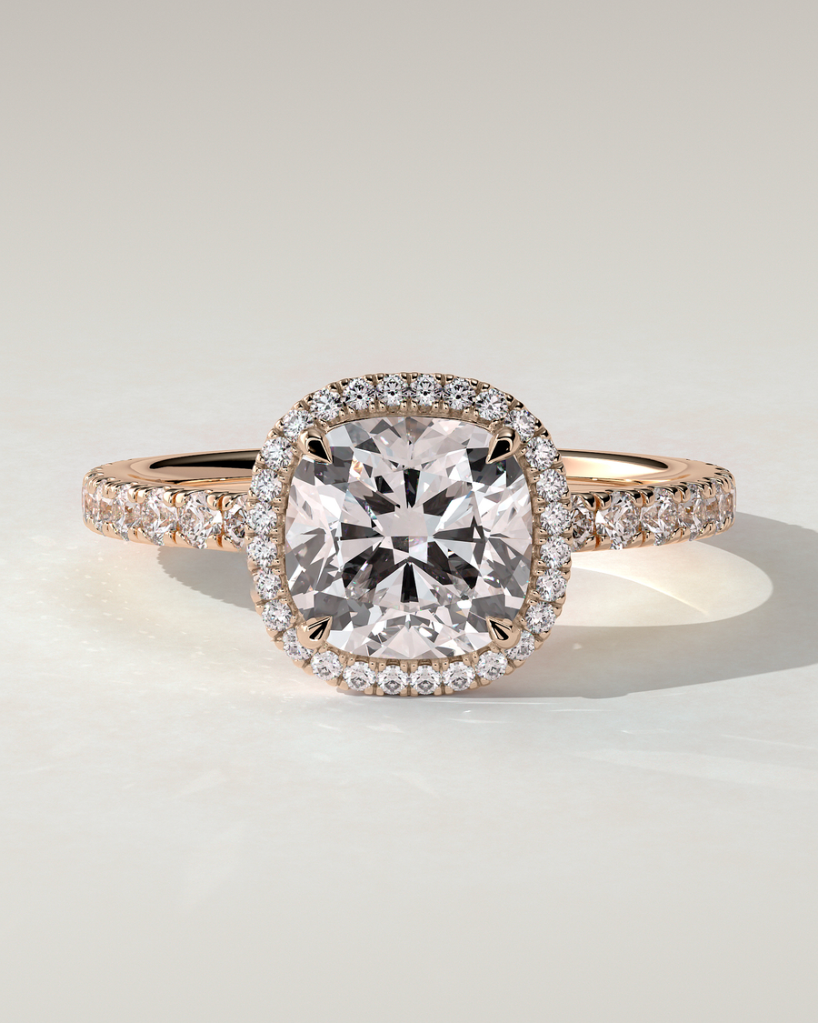 Suzana Halo Cushion Ring