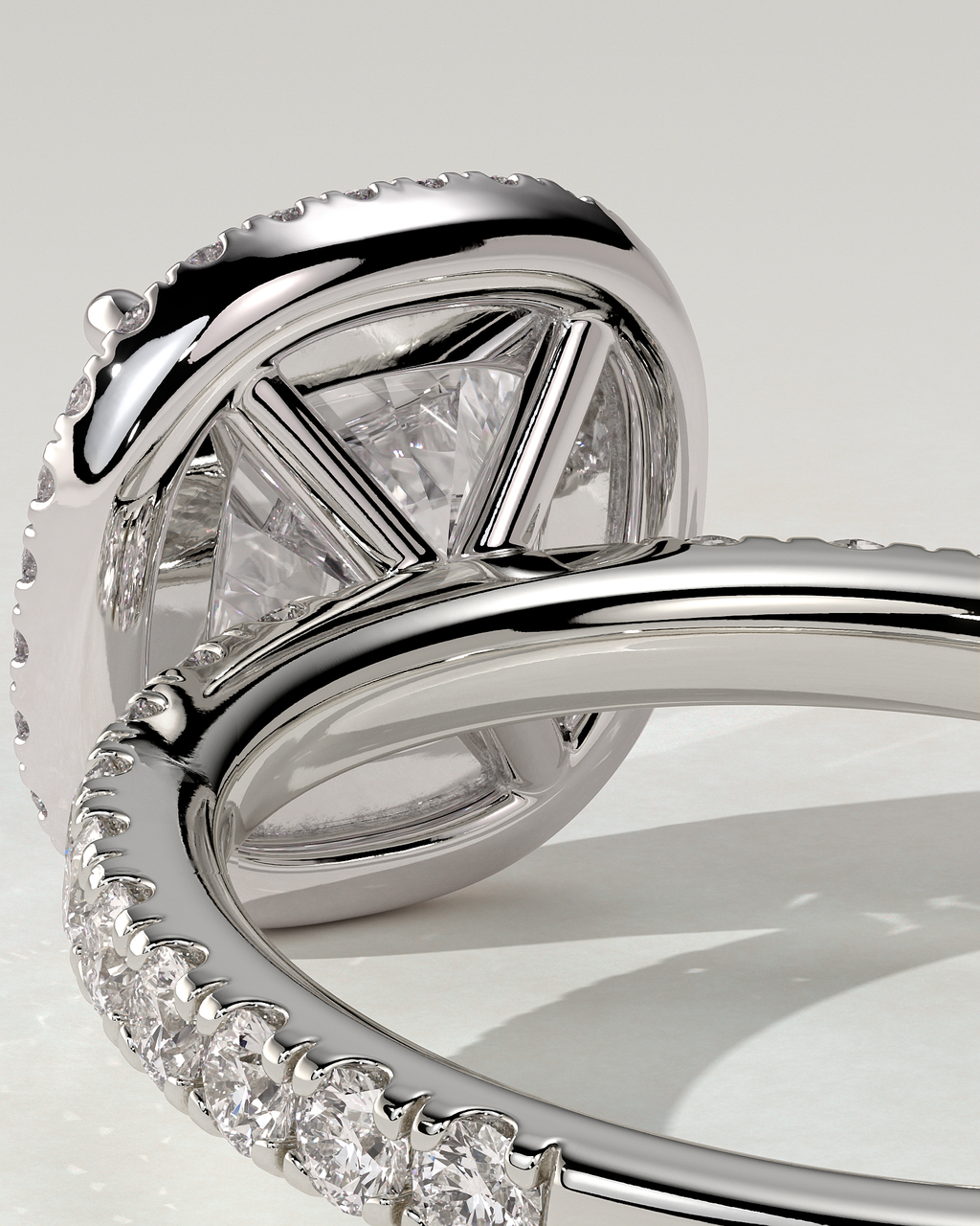 Suzana Halo Cushion Ring