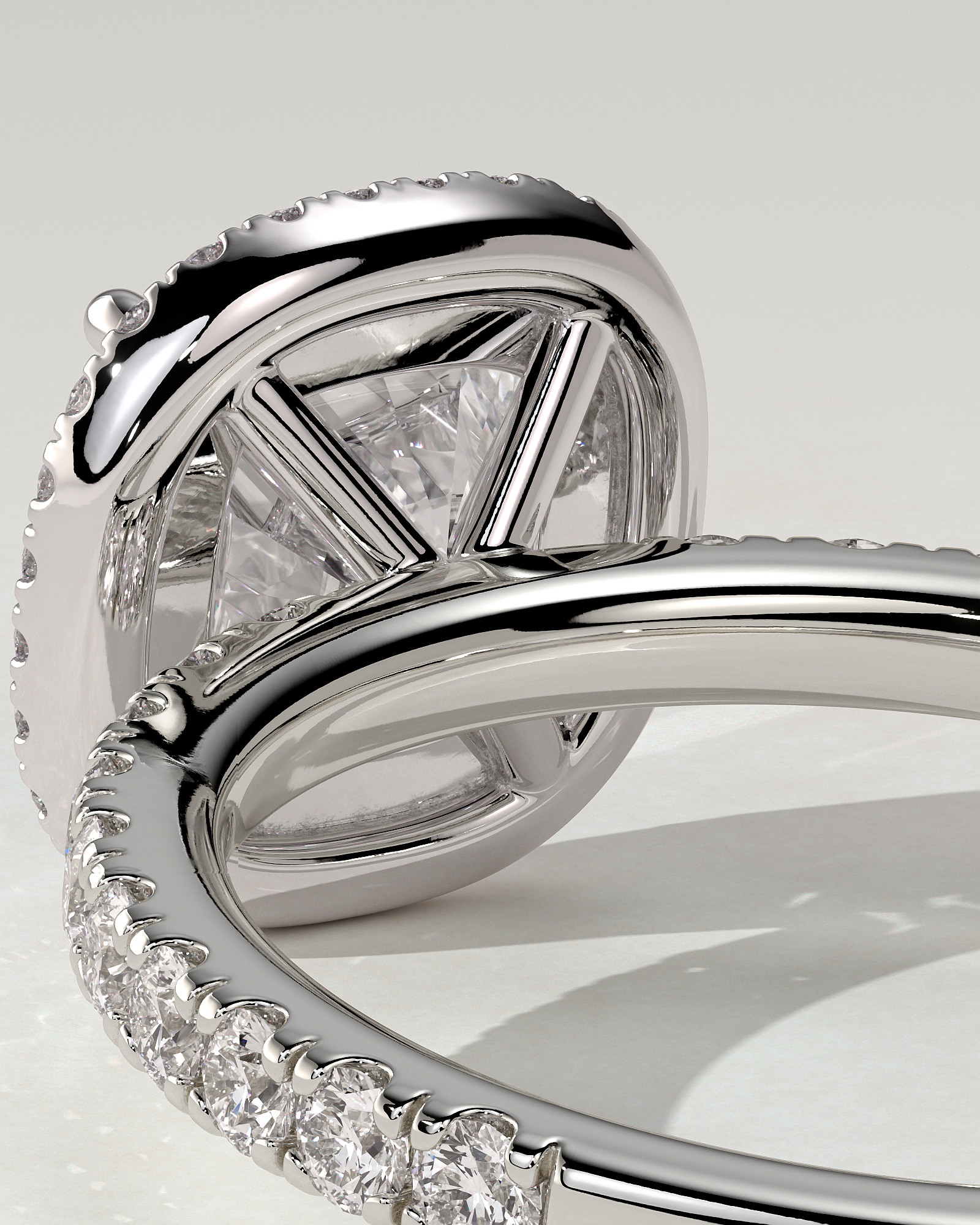 Suzana Halo Cushion Ring