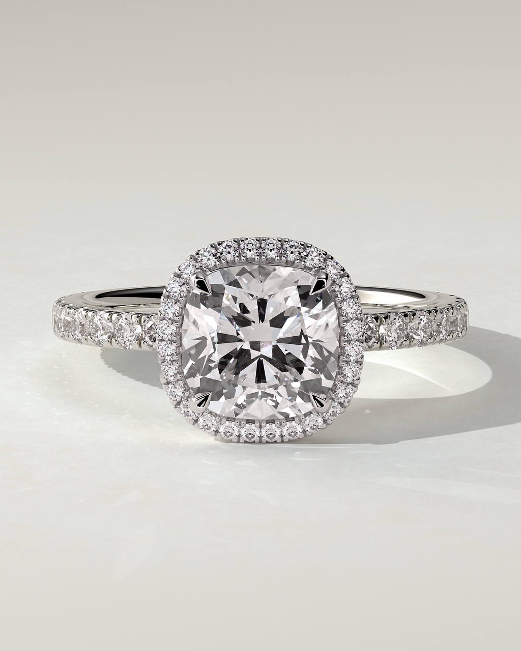 Suzana Halo Cushion Ring