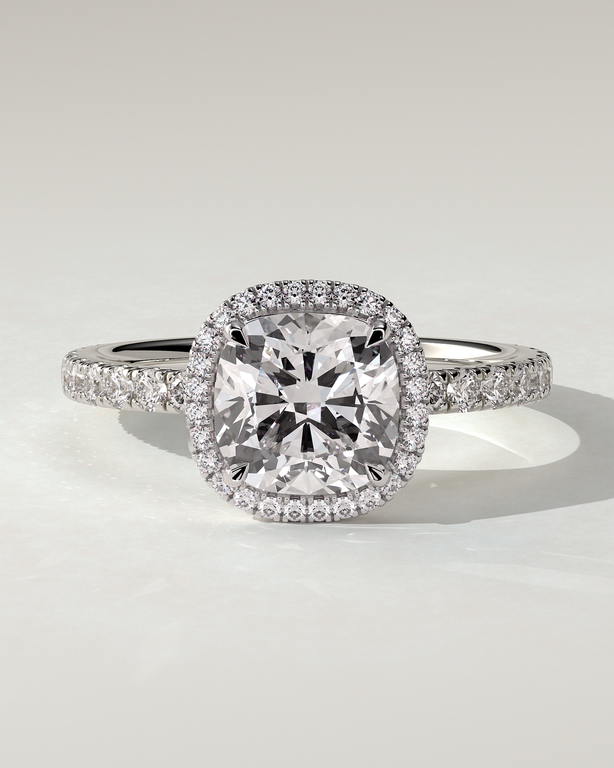 Suzana Halo Cushion Ring