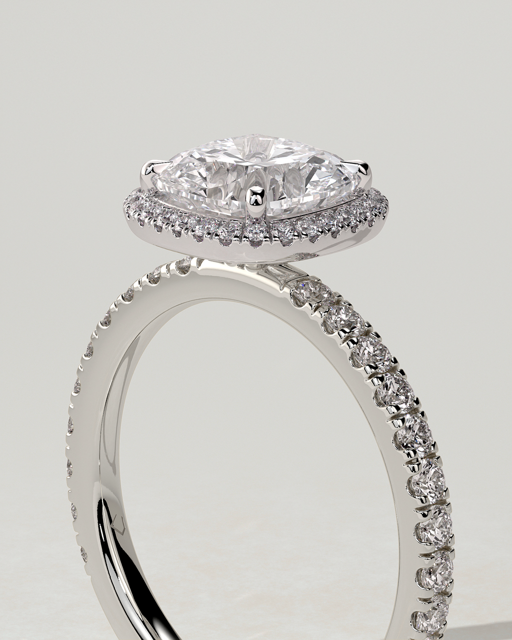 Suzana Halo Cushion Ring