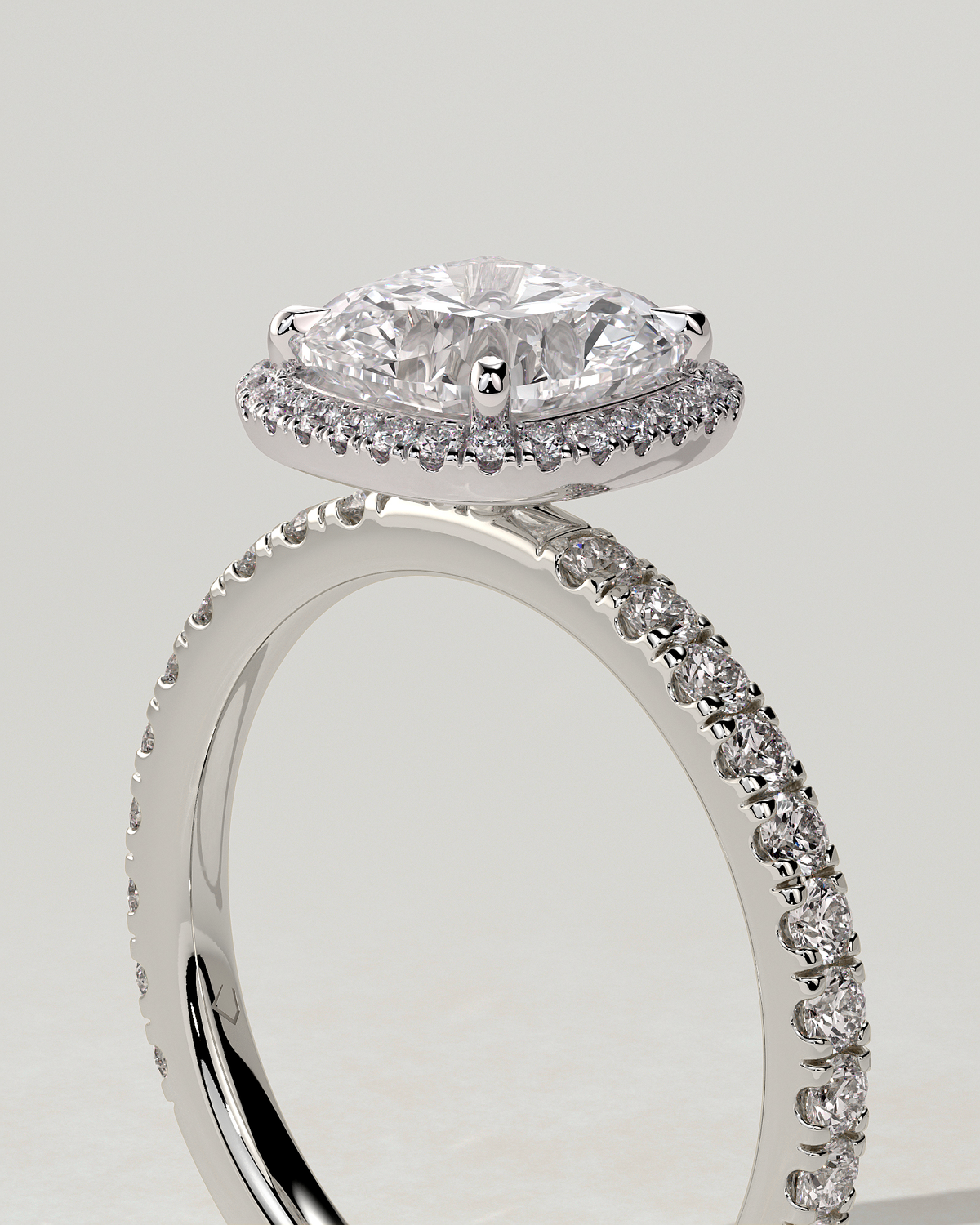 Suzana Halo Cushion Ring