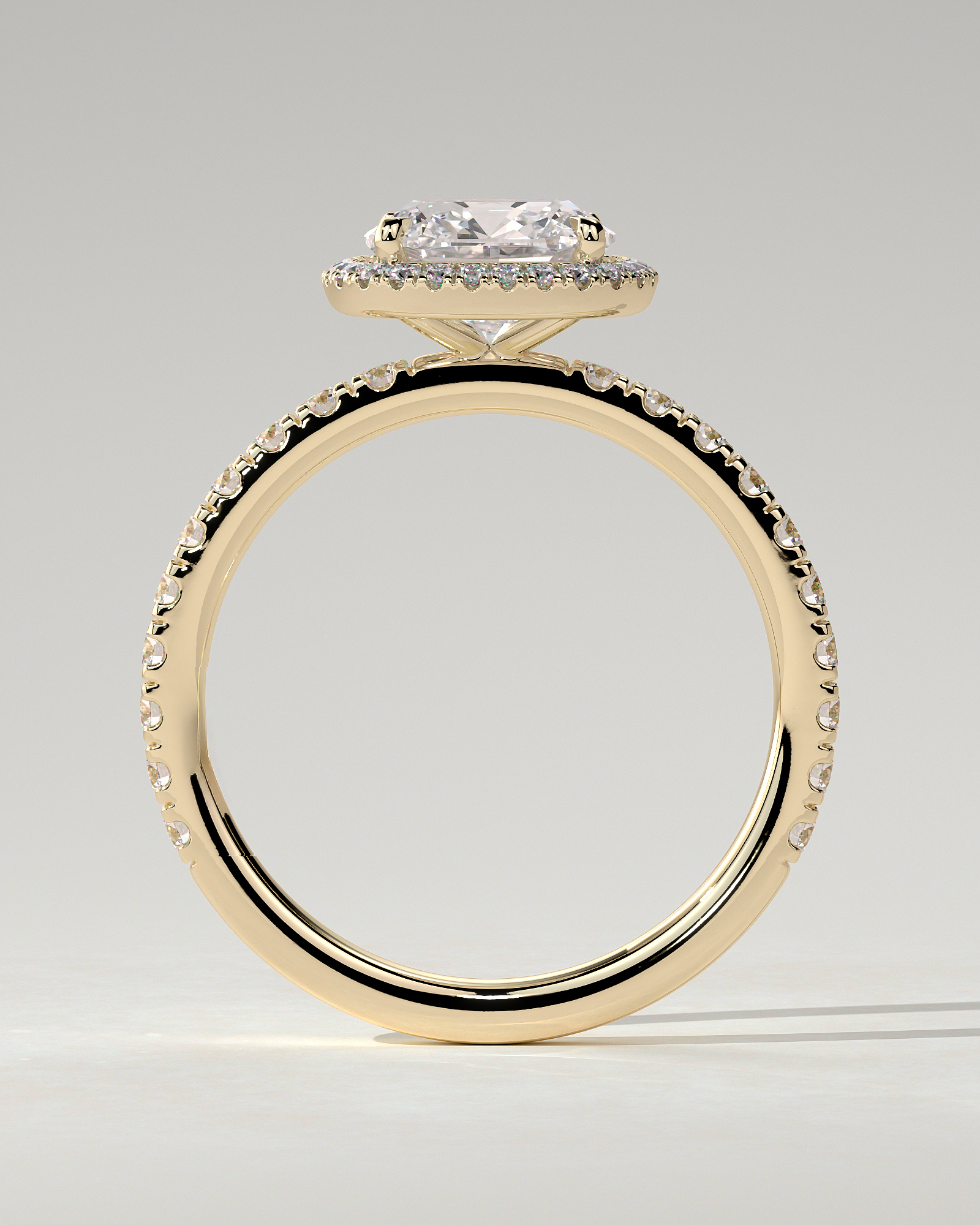 Suzana Halo Cushion Ring