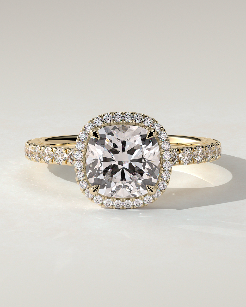 Suzana Halo Cushion Ring