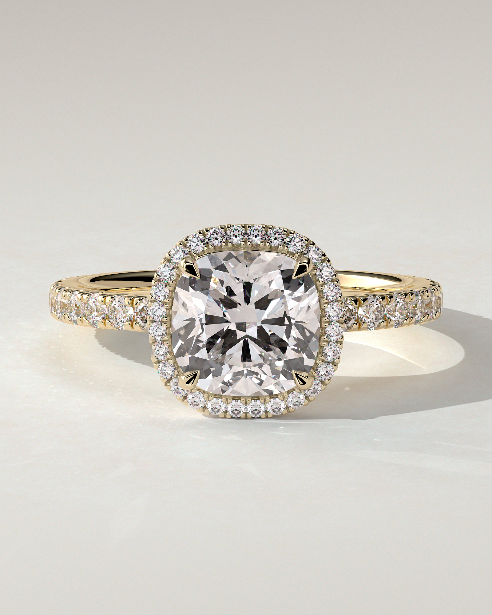 Suzana Halo Cushion Ring