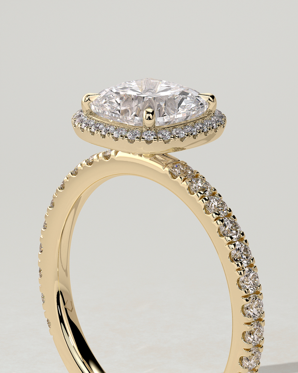 Suzana Halo Cushion Ring