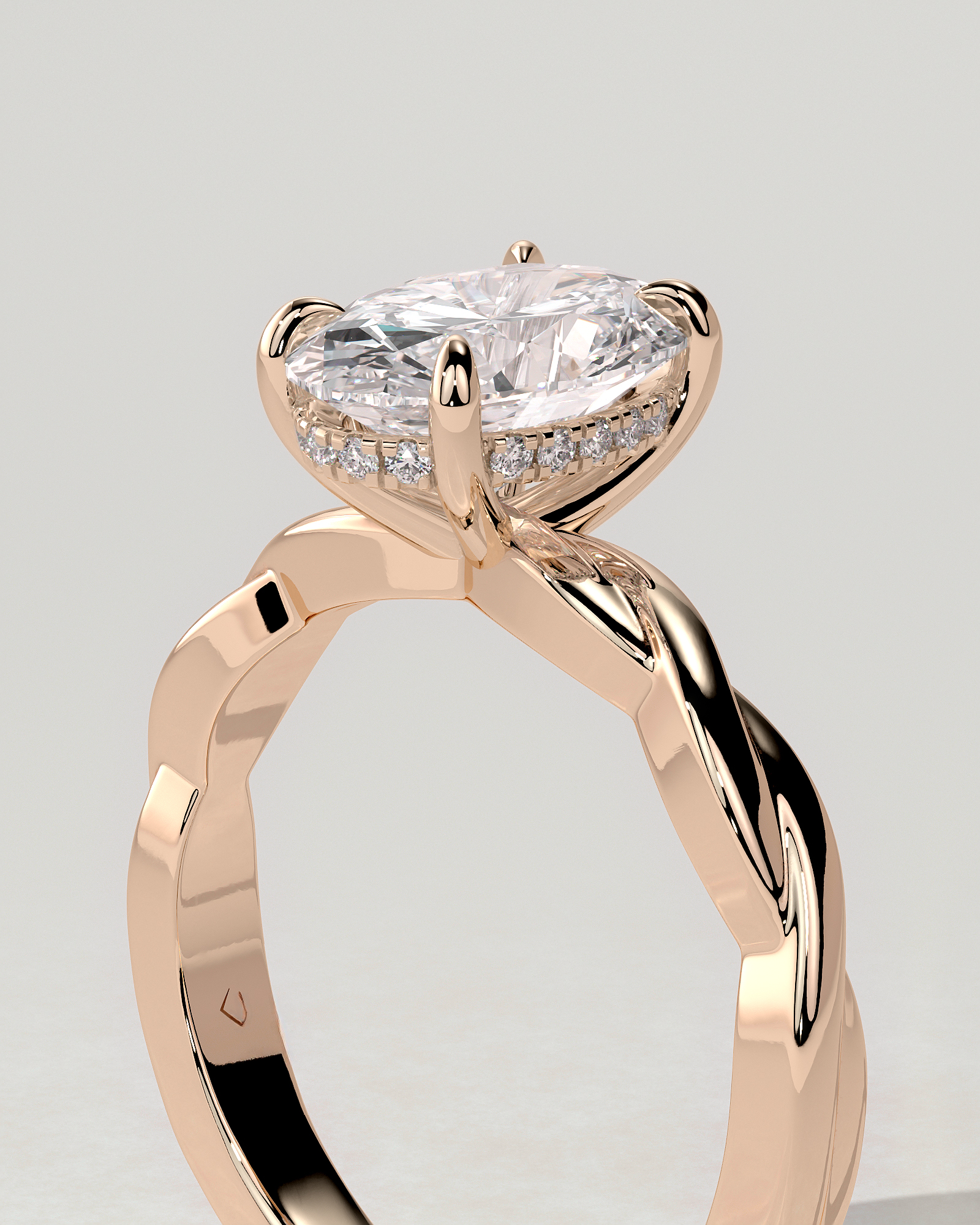 Trinity Solitaire Oval Ring
