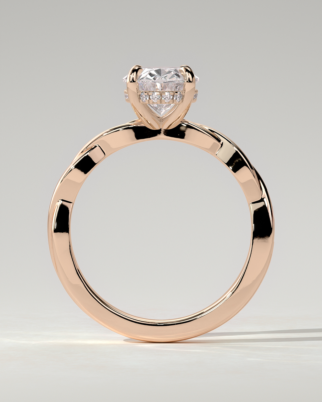 Trinity Solitaire Oval Ring