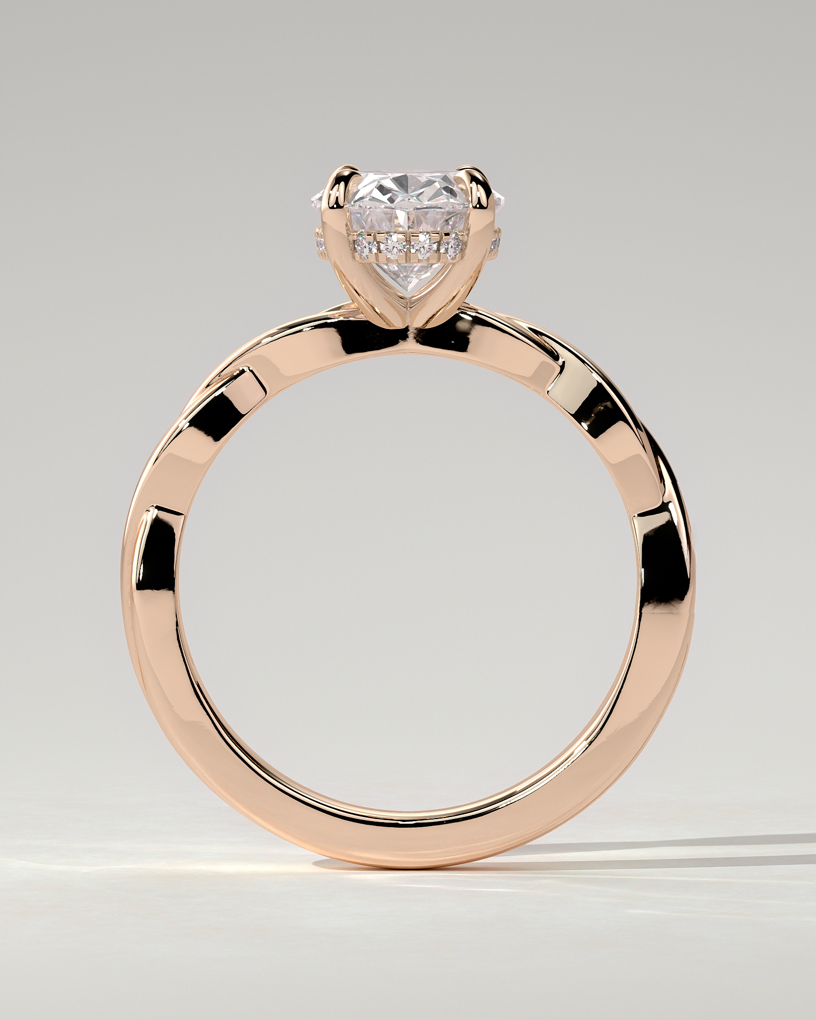 Trinity Solitaire Oval Ring