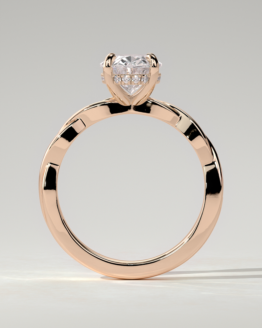 Trinity Solitaire Oval Ring
