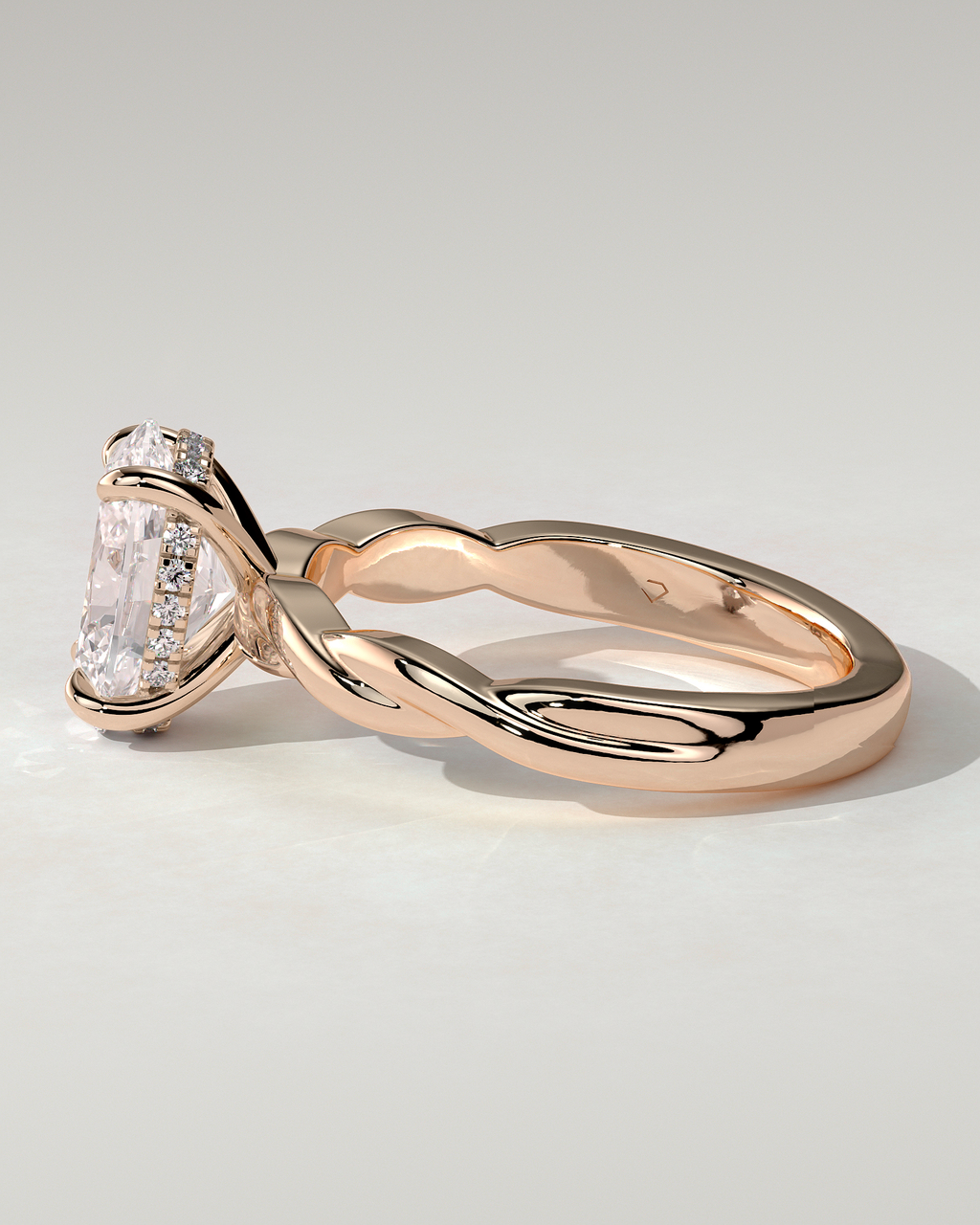Trinity Solitaire Oval Ring