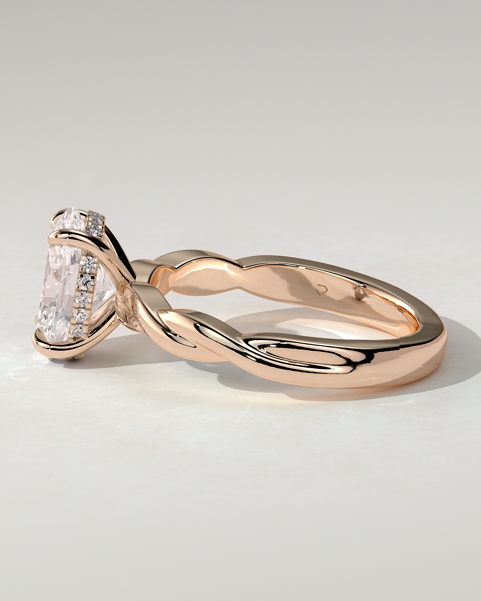 Trinity Solitaire Oval Ring