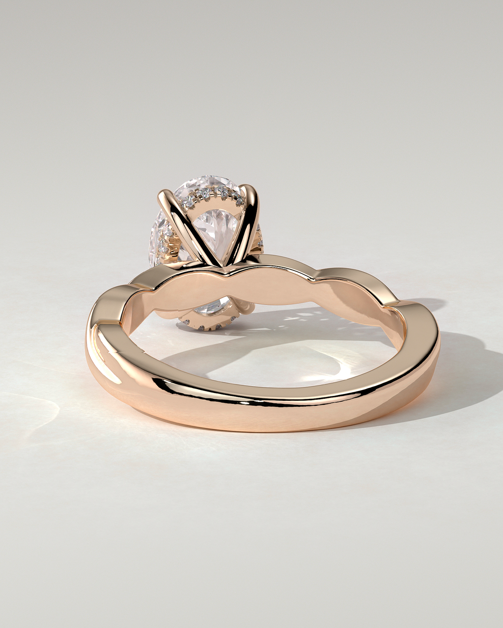 Trinity Solitaire Oval Ring