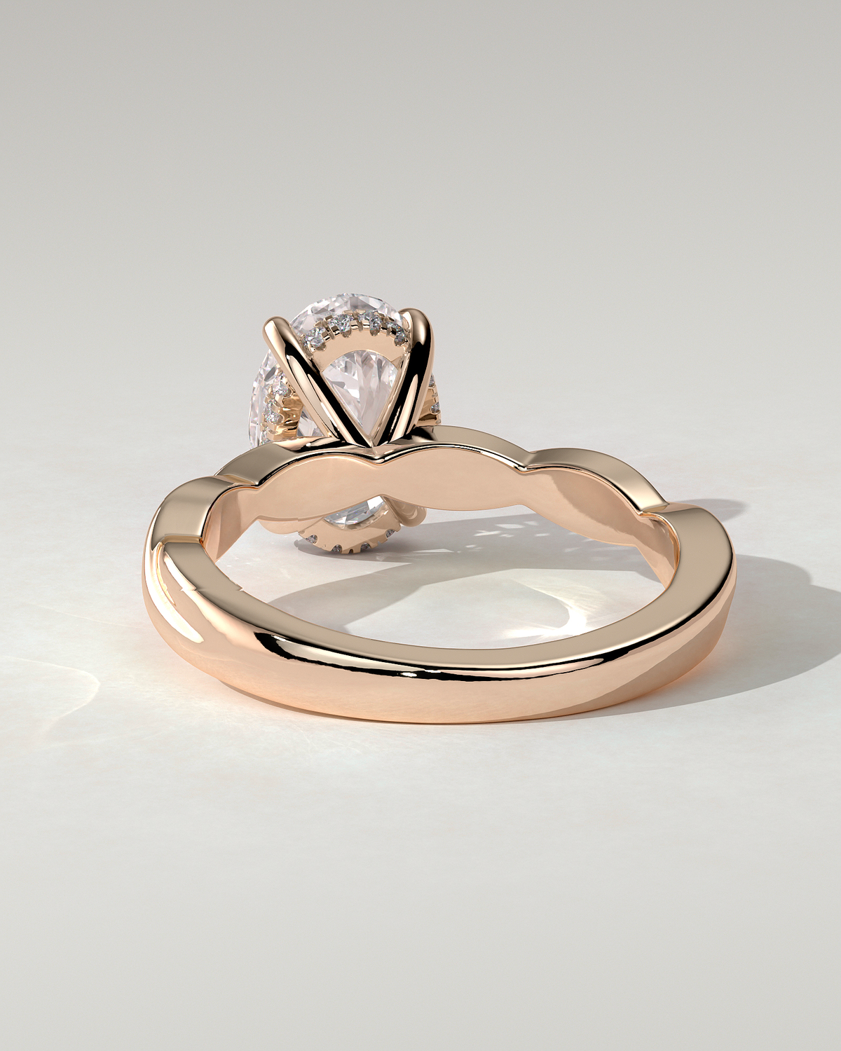 Trinity Solitaire Oval Ring