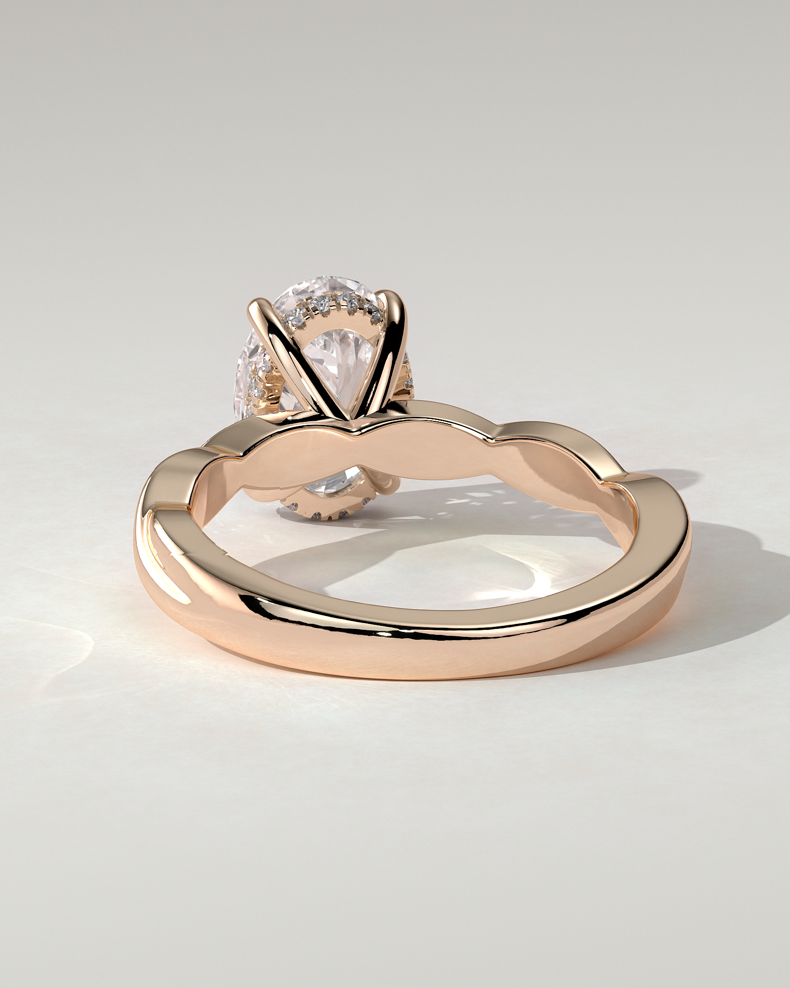 Trinity Solitaire Oval Ring