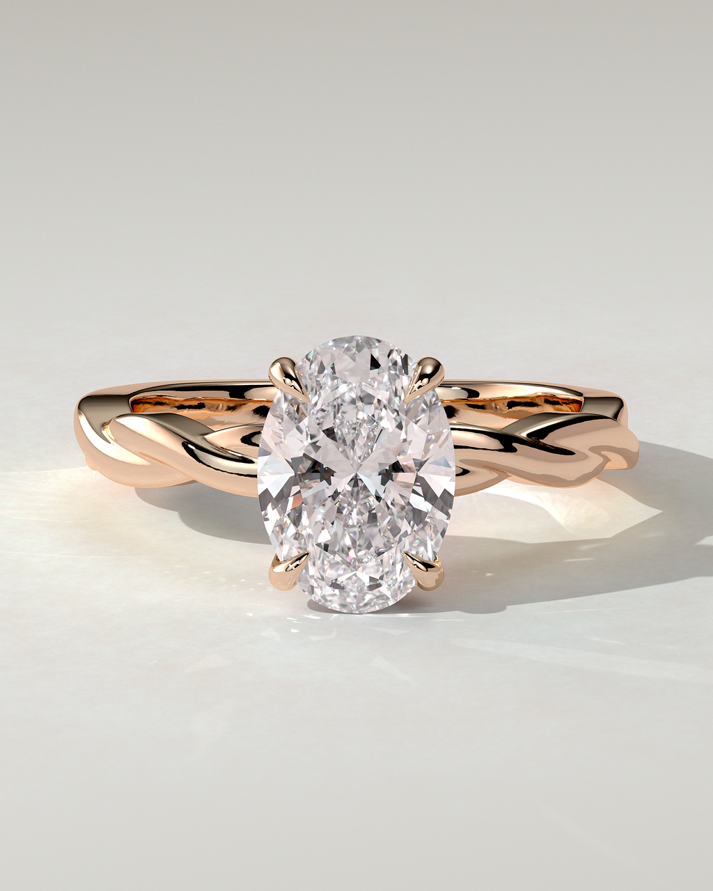 Trinity Solitaire Oval Ring