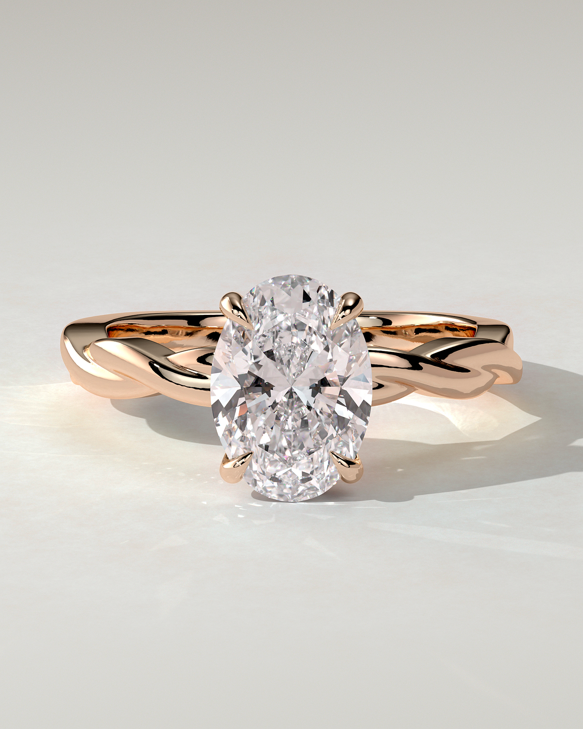 Trinity Solitaire Oval Ring