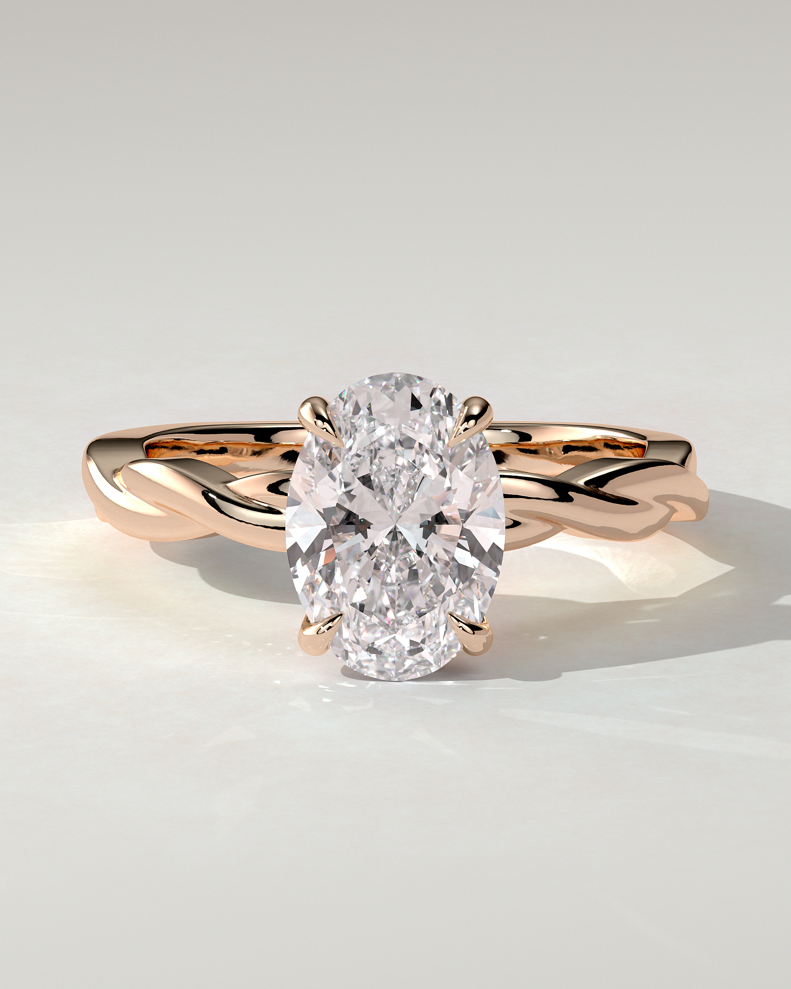 Trinity Solitaire Oval Ring