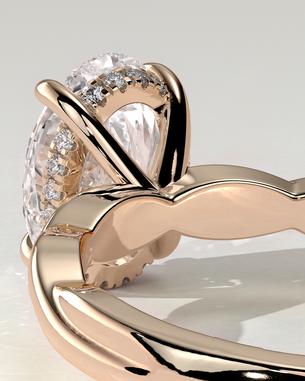 Trinity Solitaire Oval Ring