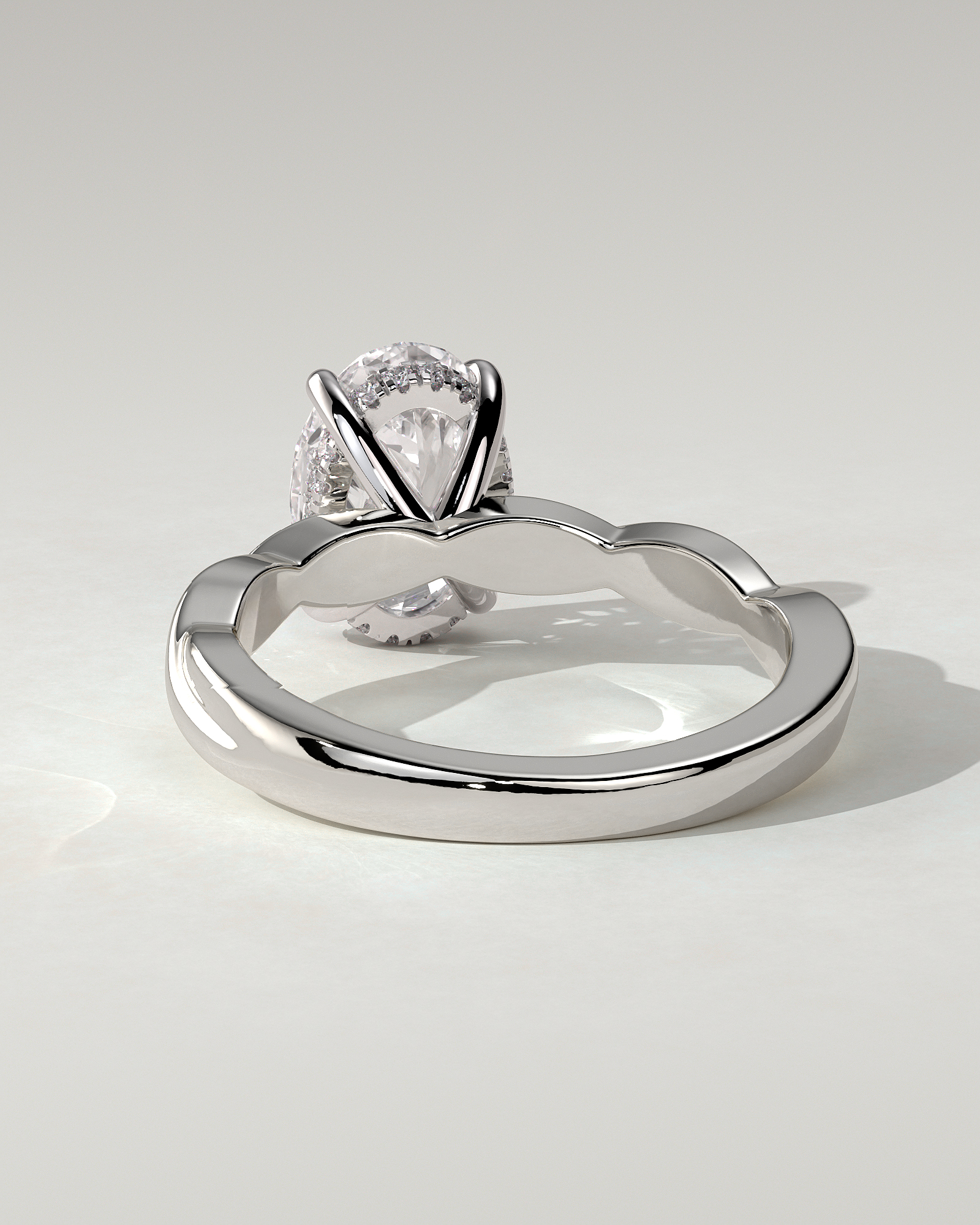 Trinity Solitaire Oval Ring