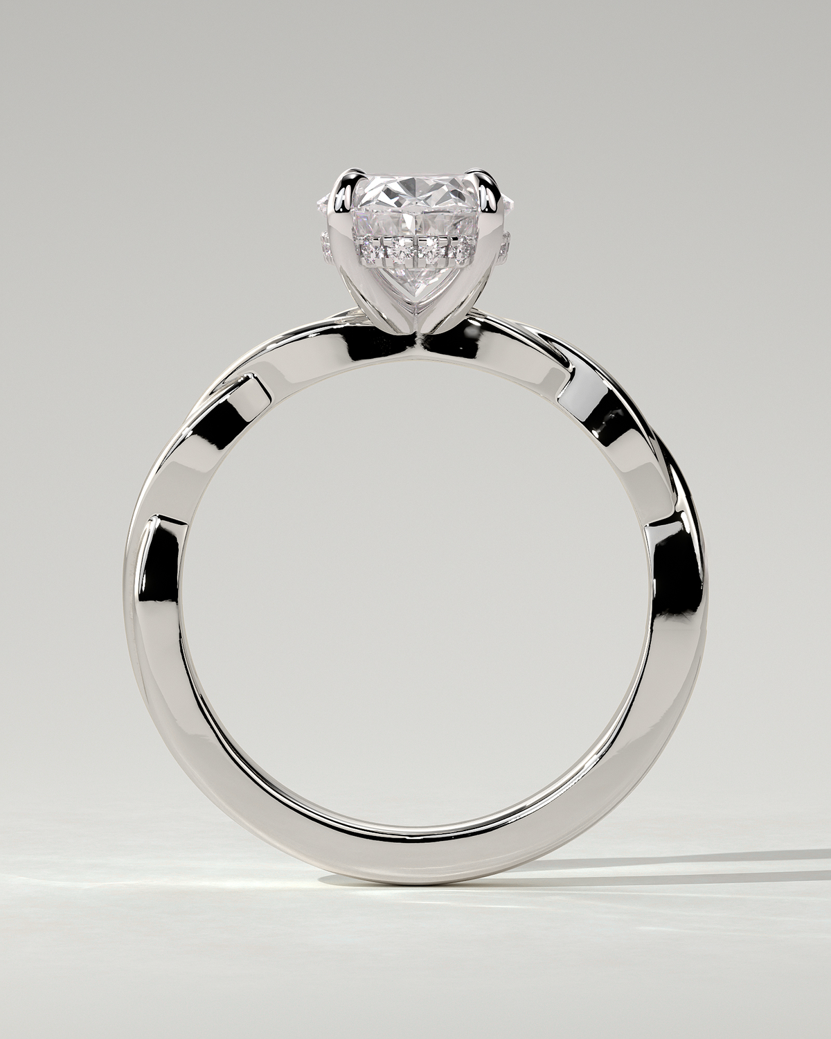 Trinity Solitaire Oval Ring