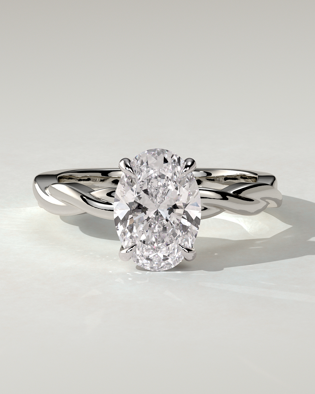 Trinity Solitaire Oval Ring