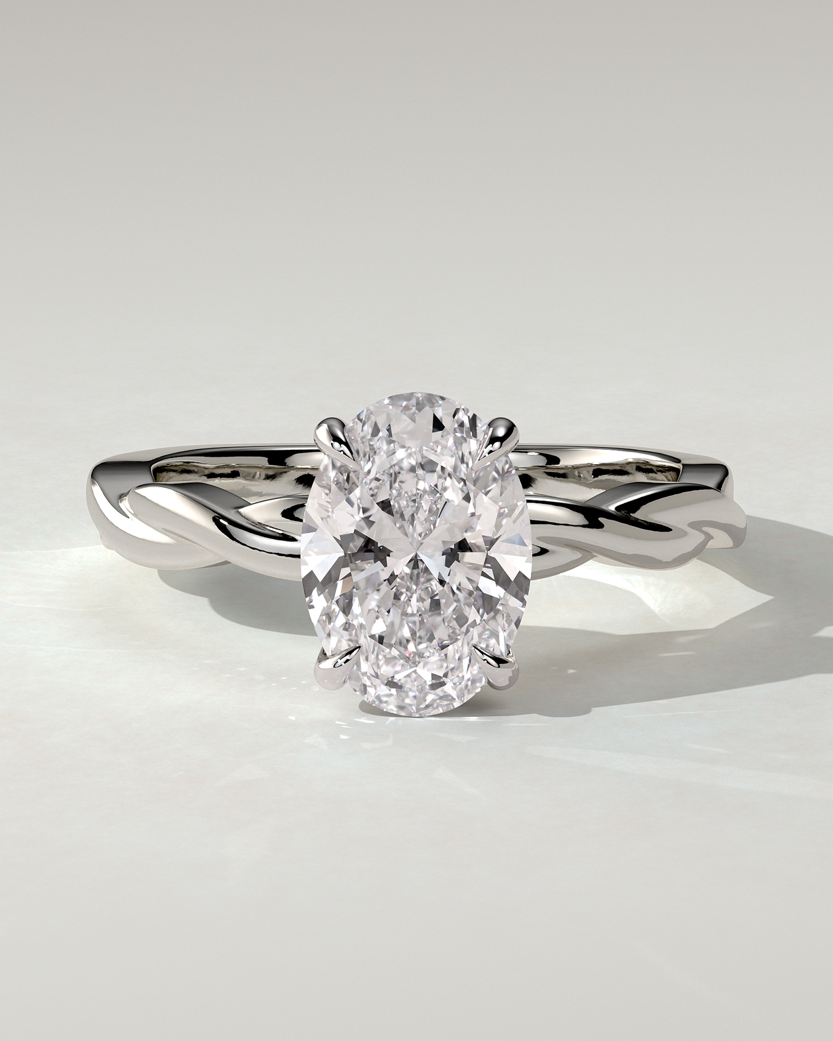 Trinity Solitaire Oval Ring