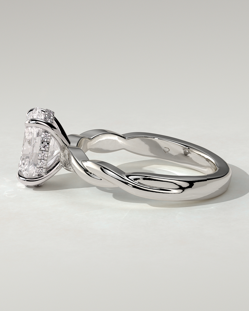 Trinity Solitaire Oval Ring