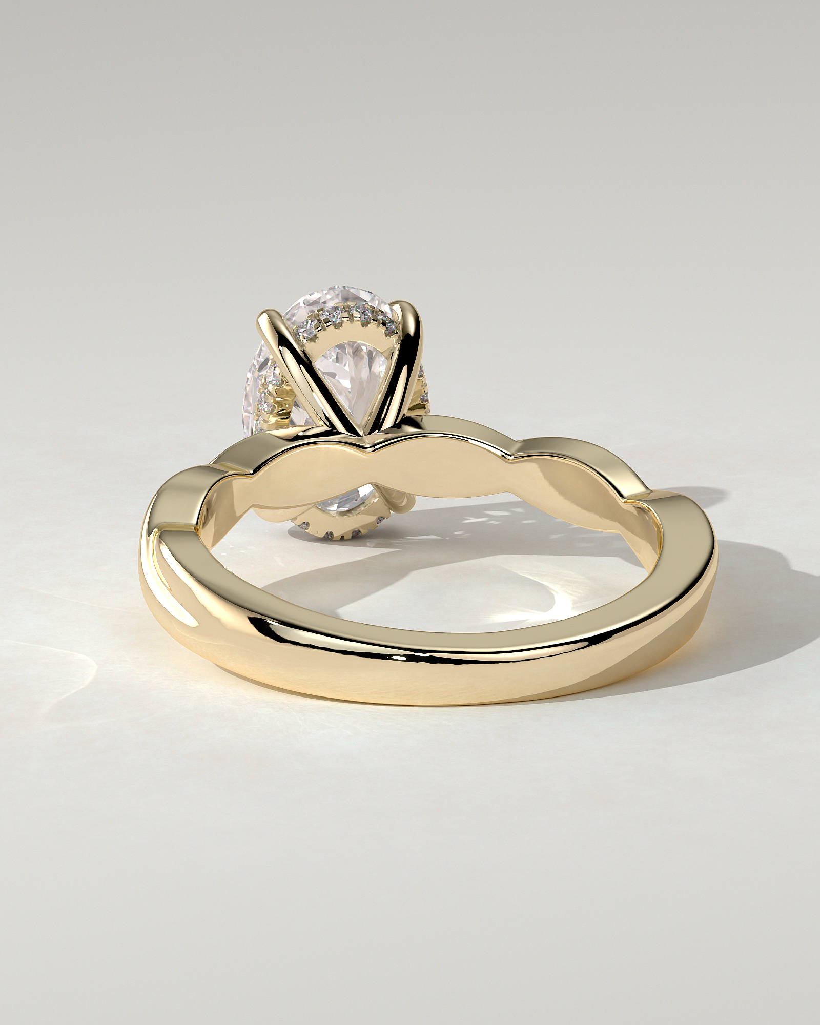 Trinity Solitaire Oval Ring