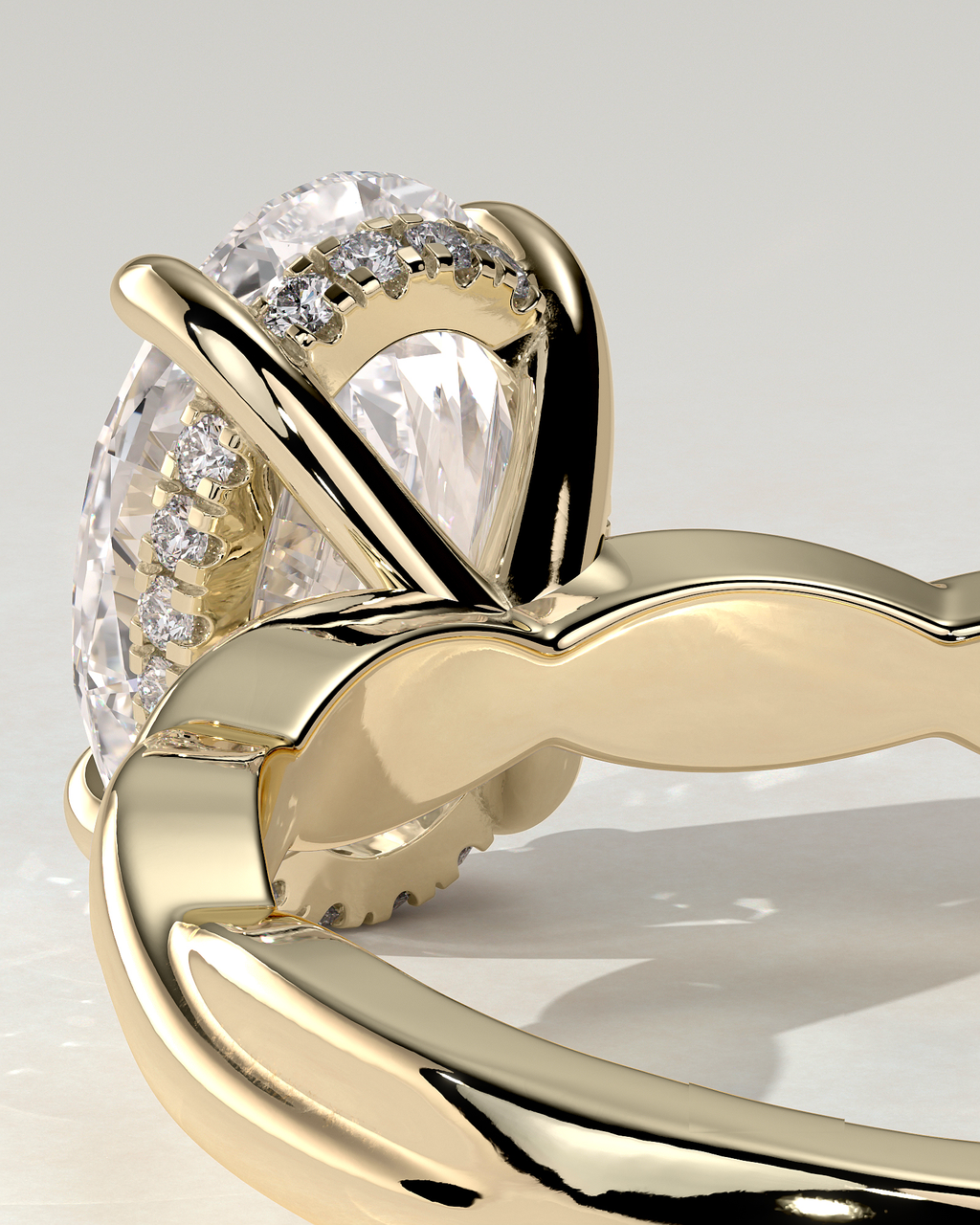 Trinity Solitaire Oval Ring