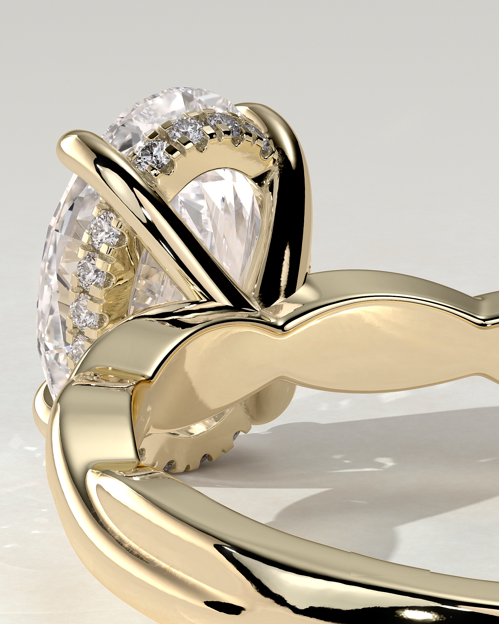 Trinity Solitaire Oval Ring