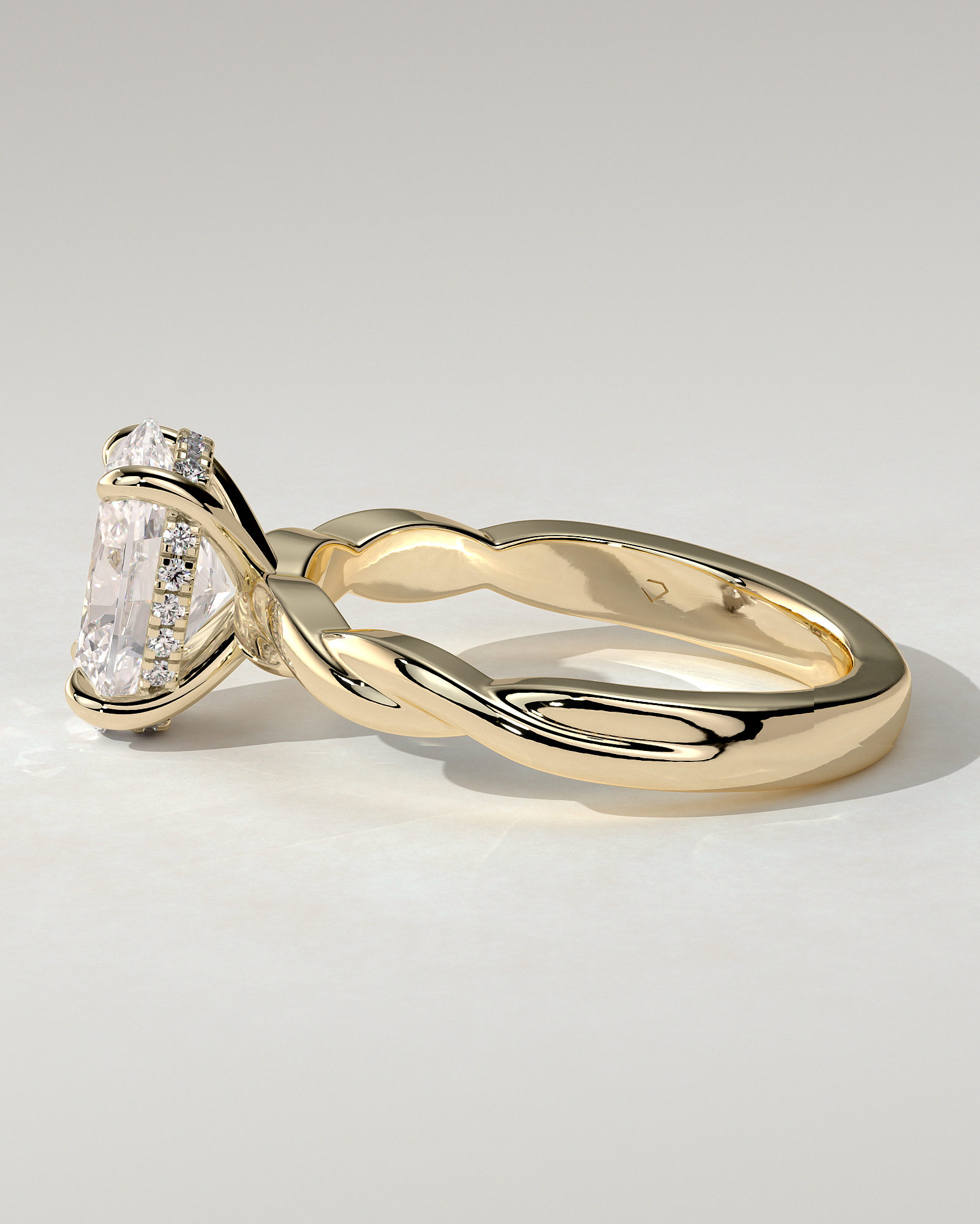 Trinity Solitaire Oval Ring
