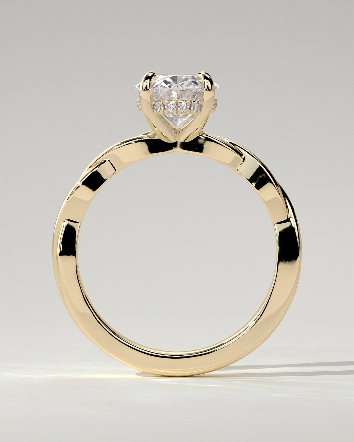 Trinity Solitaire Oval Ring