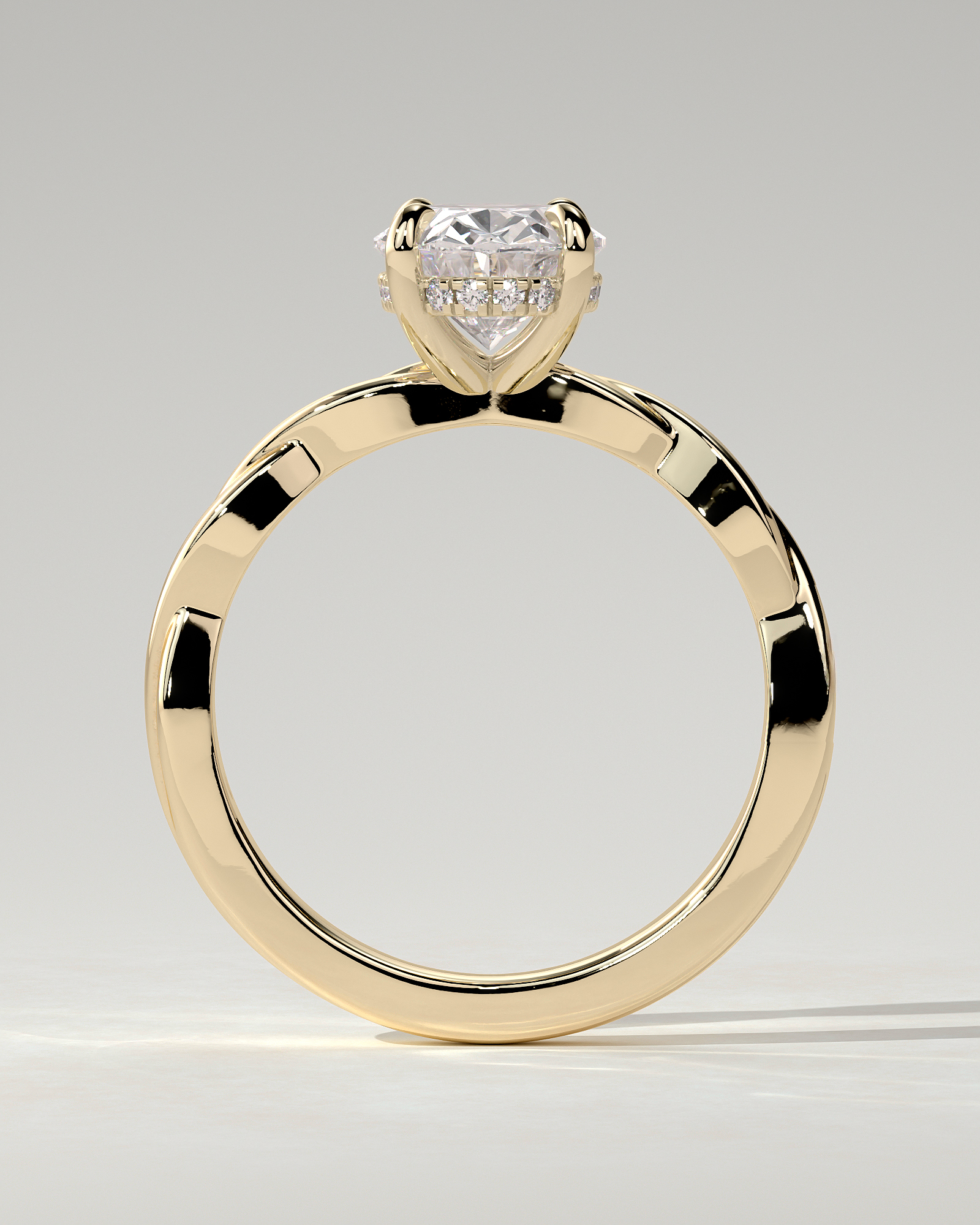 Trinity Solitaire Oval Ring