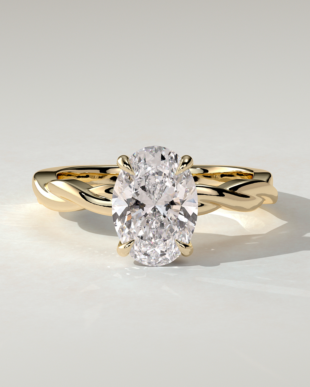Trinity Solitaire Oval Ring