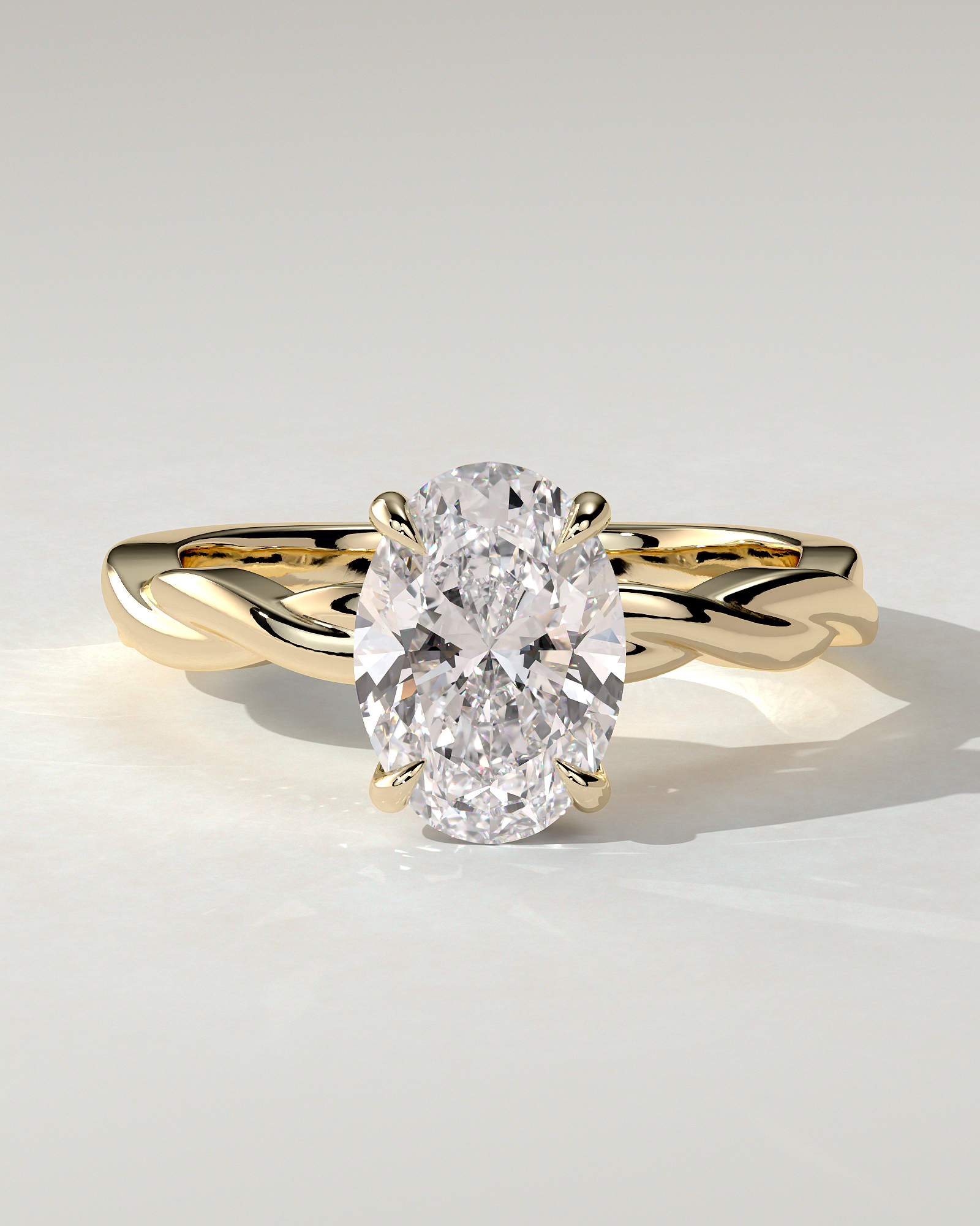 Trinity Solitaire Oval Ring