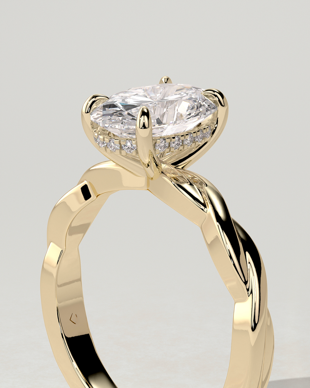 Trinity Solitaire Oval Ring