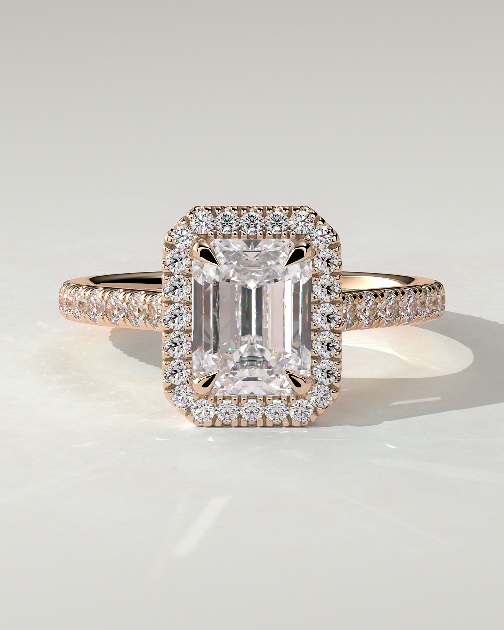 Vanessa Halo Emerald Ring