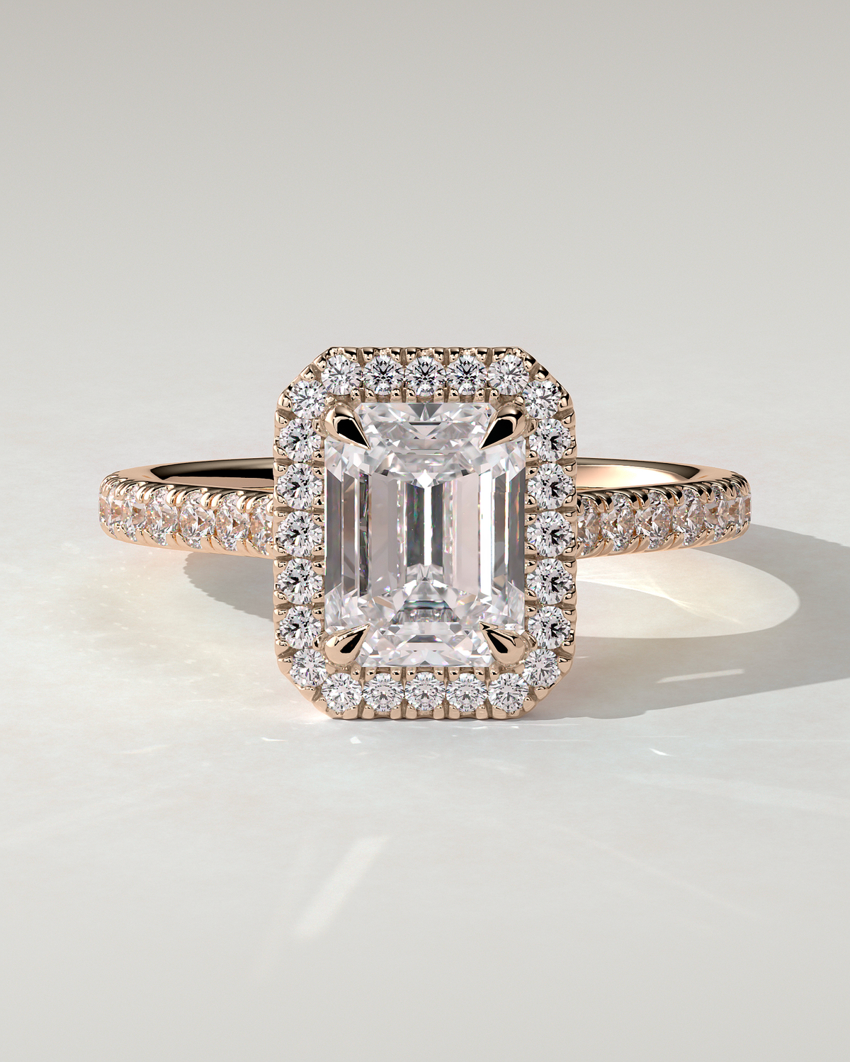 Vanessa Halo Emerald Ring