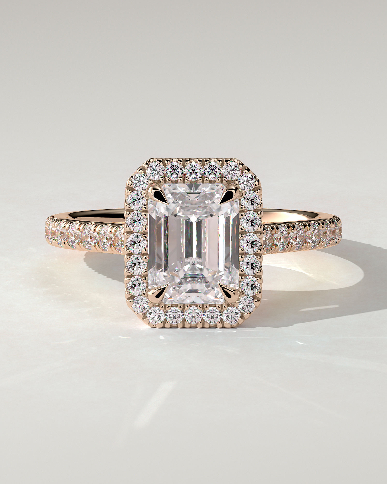 Vanessa Halo Emerald Ring