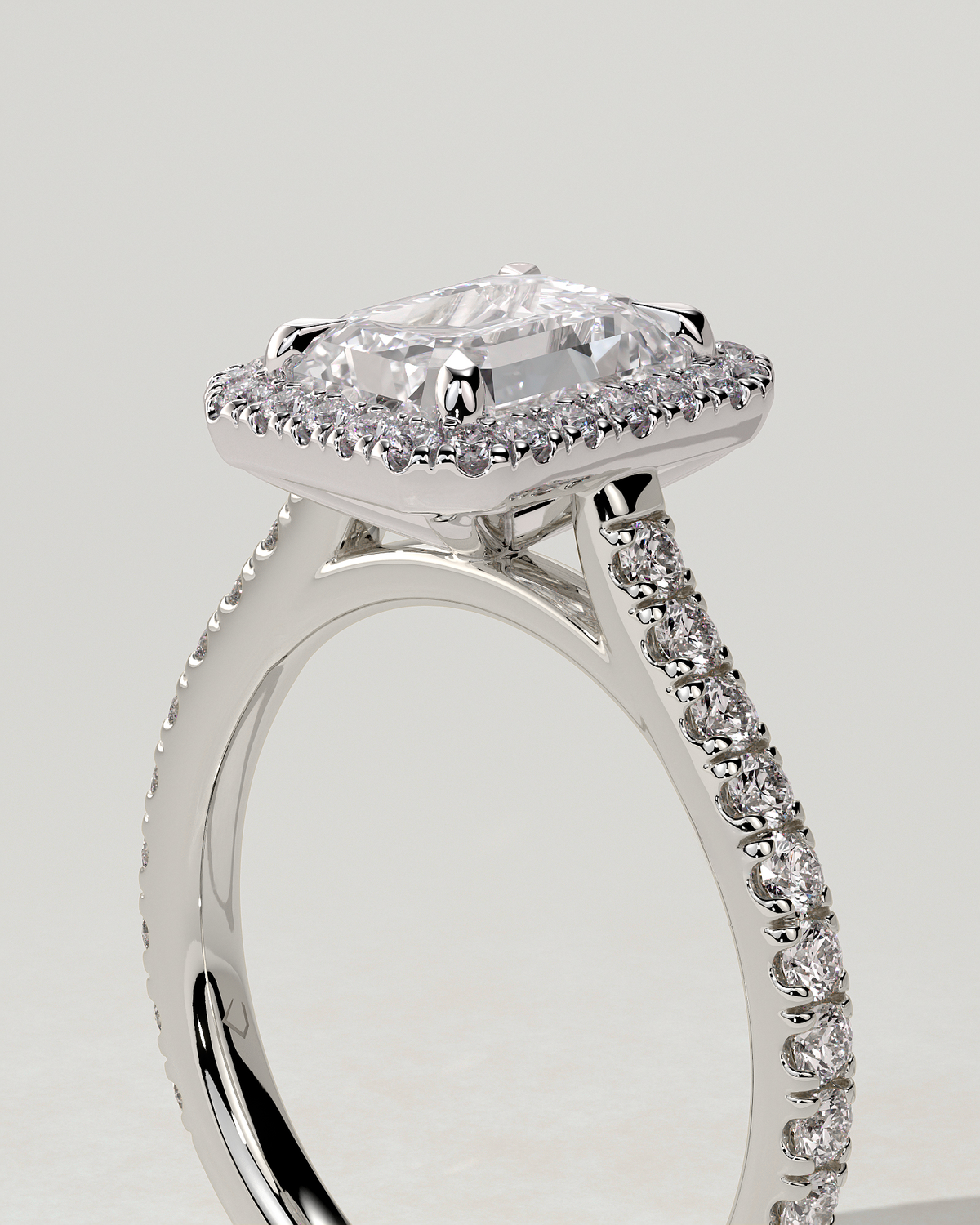 Vanessa Halo Emerald Ring