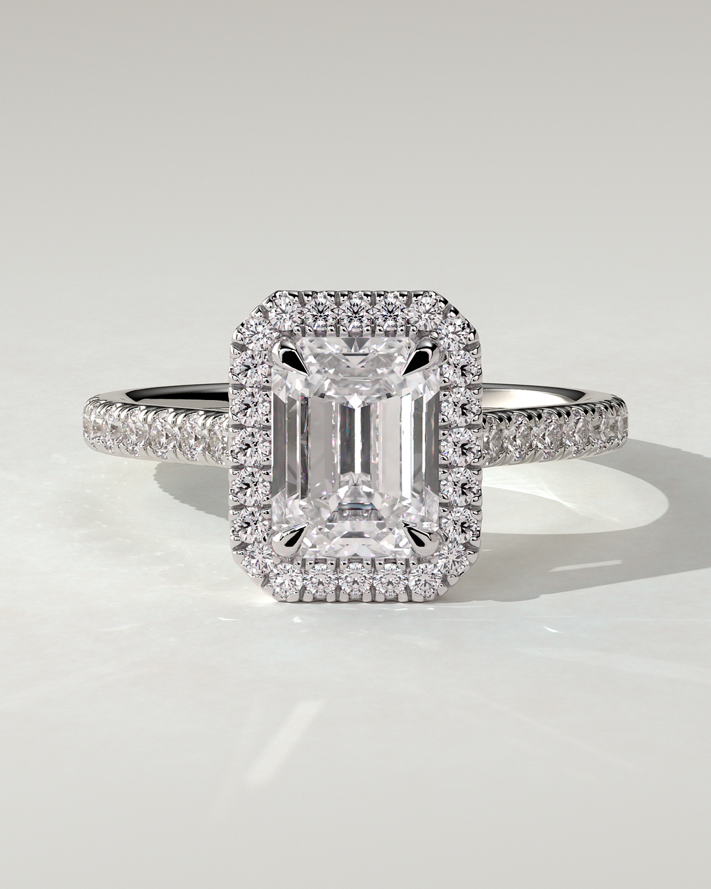 Vanessa Halo Emerald Ring