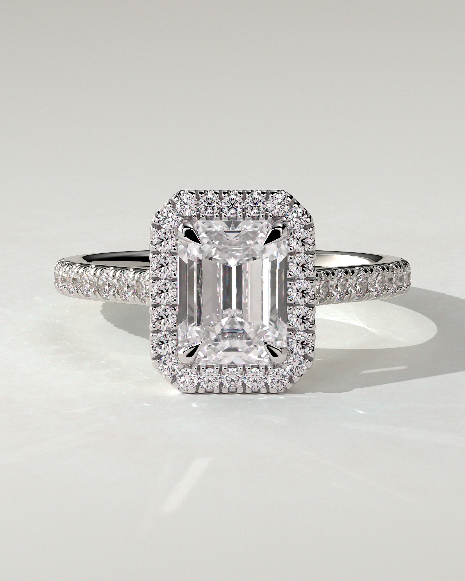Vanessa Halo Emerald Ring