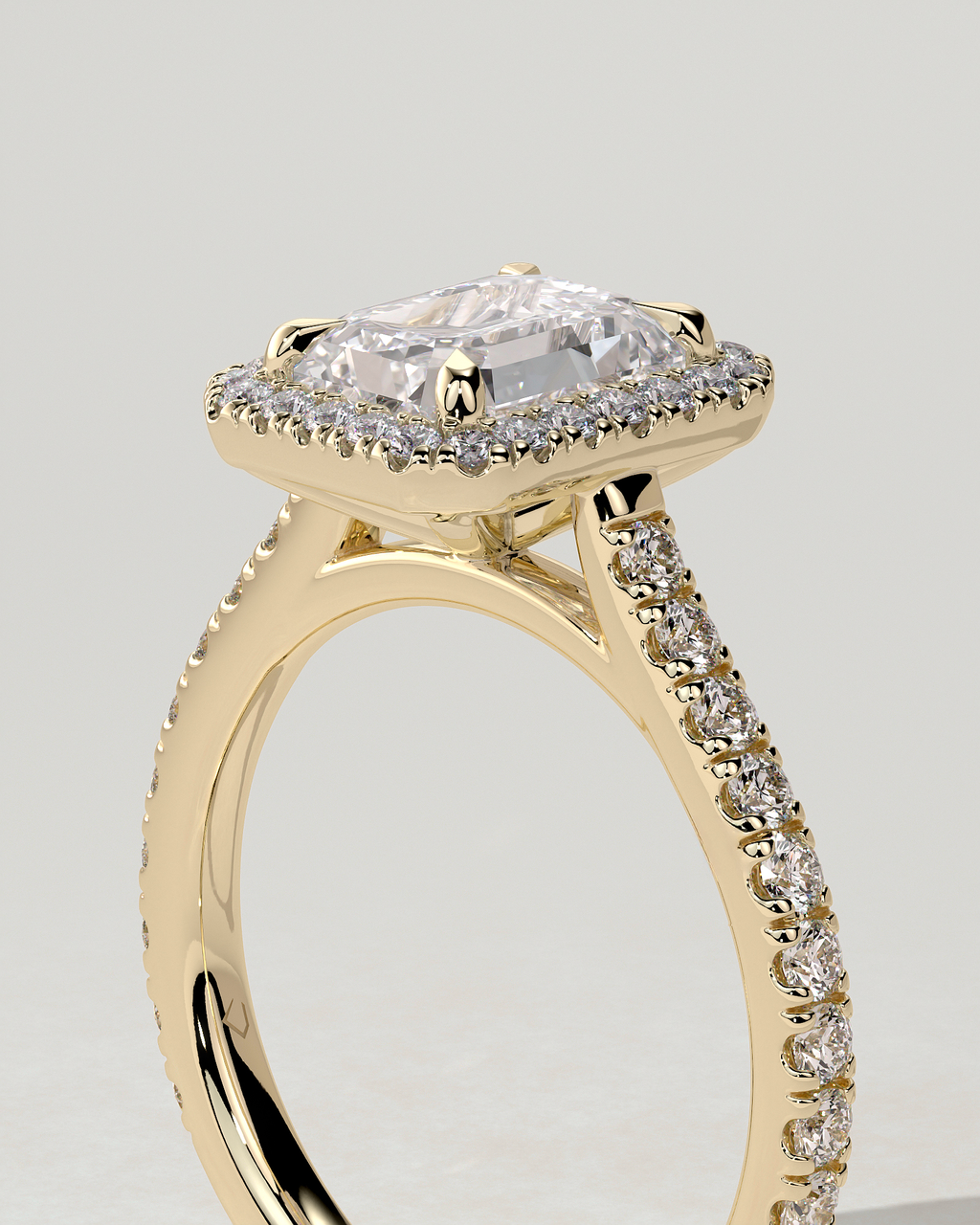 Vanessa Halo Emerald Ring