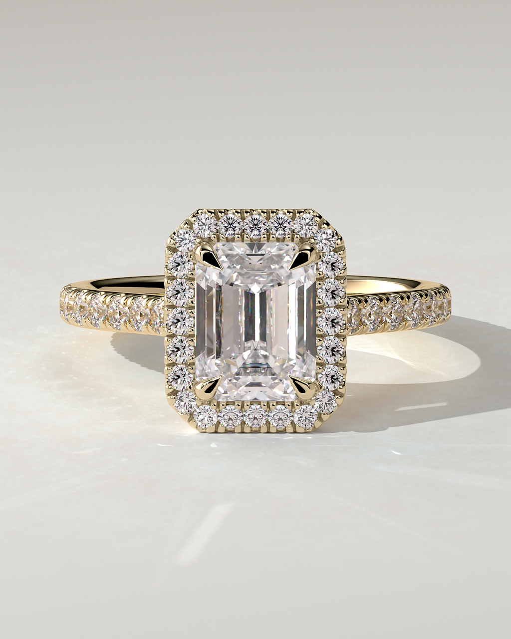 Vanessa Halo Emerald Ring